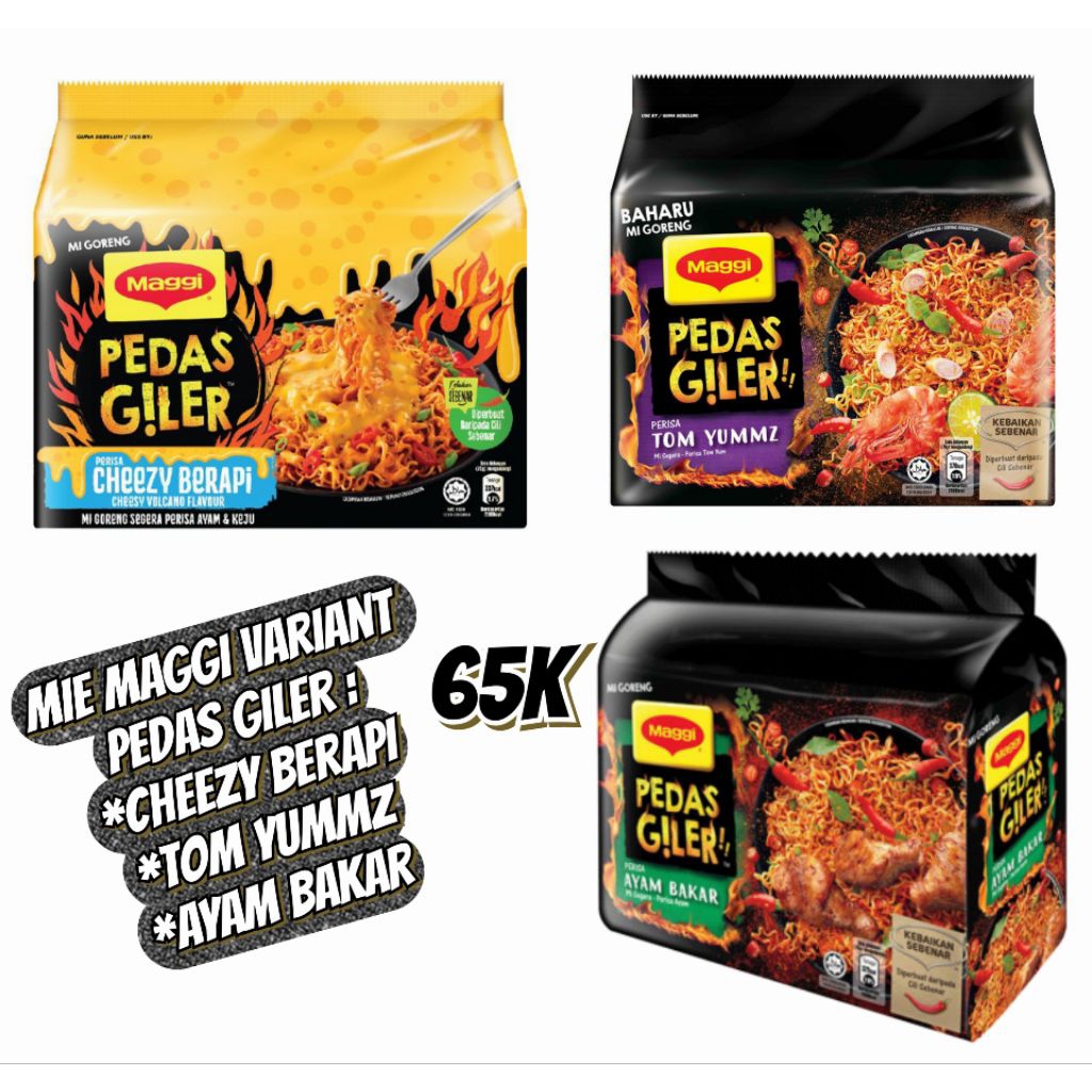 

Mie Maggi Maggie Malaysia Pedas Giler Tom Yum Kari