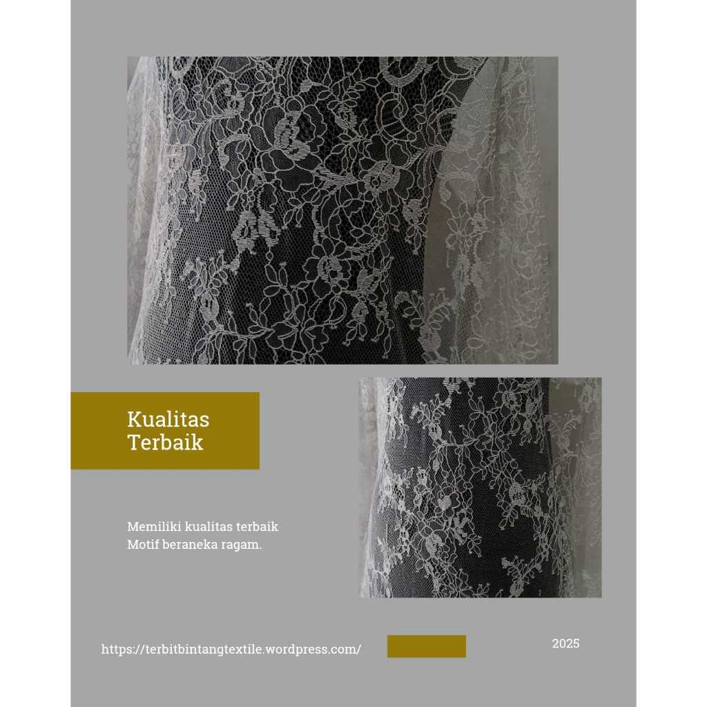 Kain brokat serian putih Isi 2,5 m x 1,5 m  brokat kebaya, brokat bali, brokat medan, kebeya bali.n