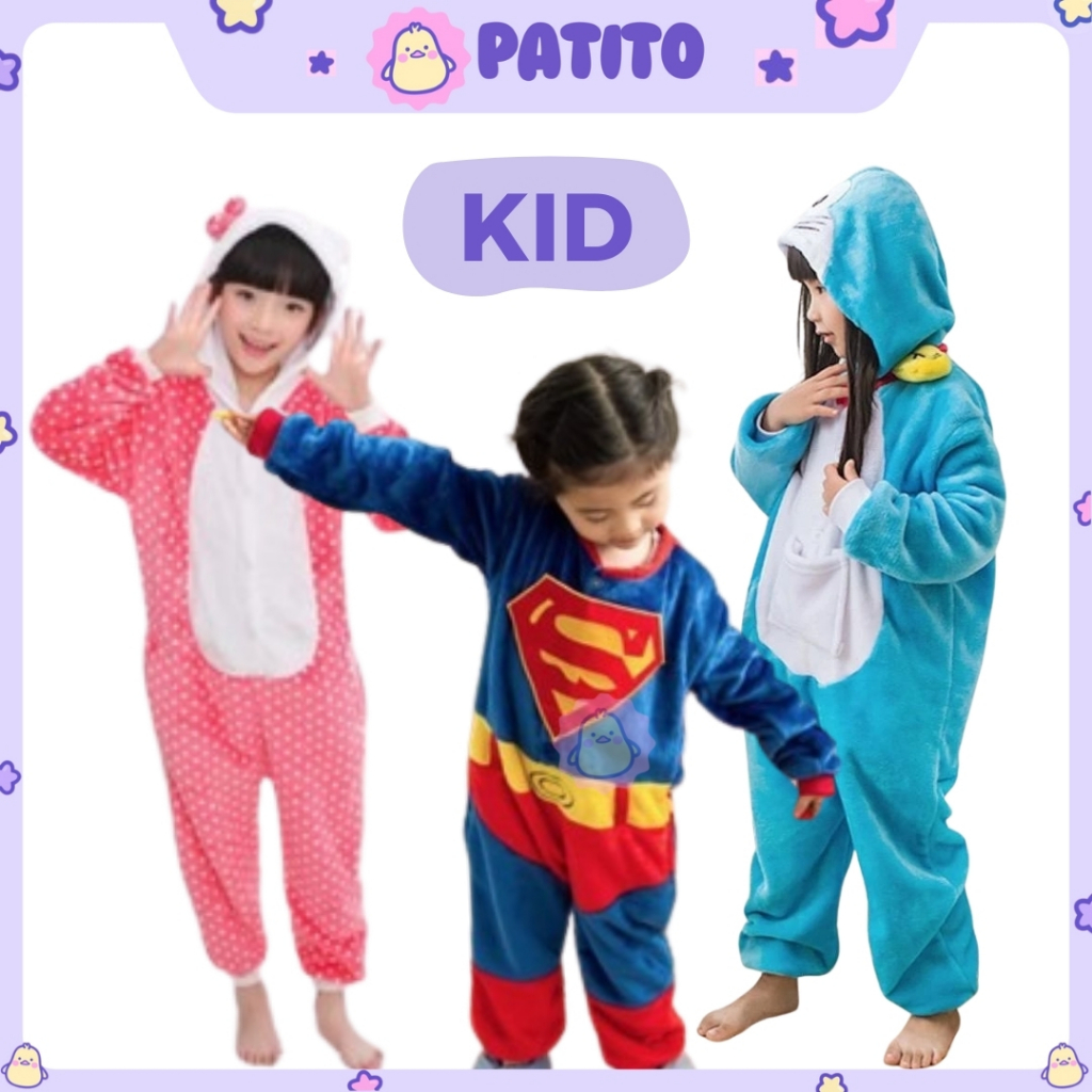 Onesie Piyama Kostum Anak Spiderman Superman Doraemon Dll
