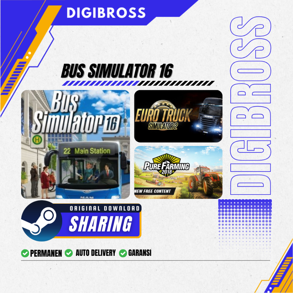 [BONUS STEAM KEY] Bus Simulator 16 (Sharing With Euro Truck Simulator 2, Pure Farming 2018) / AUTO D