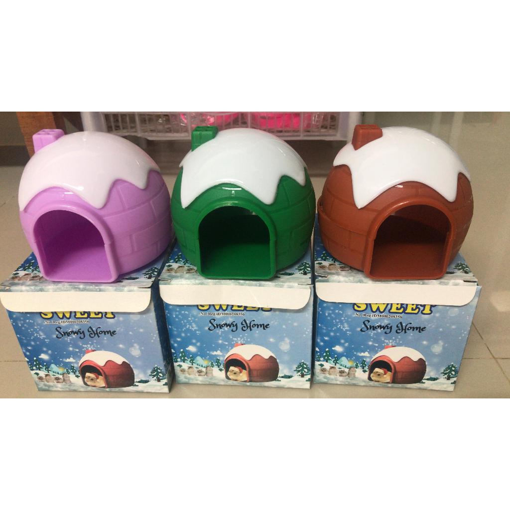 minipet SWEET HAMSTER SNOWY HOME RUMAH HAMSTER DENGAN HIASAN ATAP SALJU