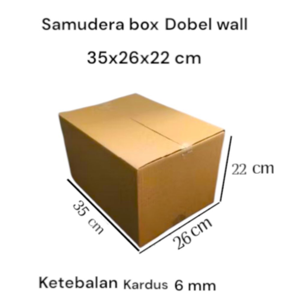 

kardus box uk 35x26x22 cm ( dobel wall ) polos