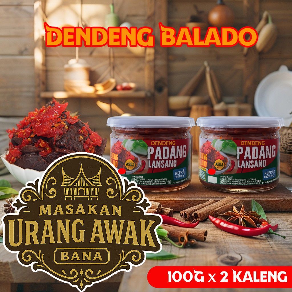 

Dendeng Balado Khas Padang Premium/Dendeng Padang Lansano 100Gr Isi 2 Siap Saji Halal