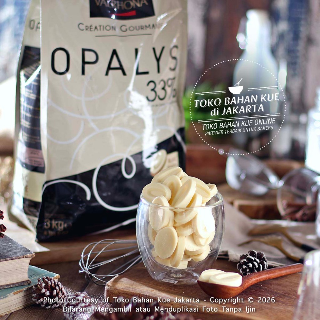 

Valrhona OPALYS 33% White Chocolate 3kg SAK Couverture Cokelat Putih