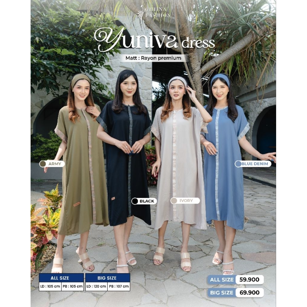 YUNIVA DRESS/Daster ghina/ghinafashion/Daster