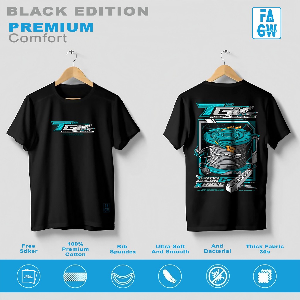 KAOS TUKANG GULUNG KABEL TGL - KAOS SOUND SYSTEM AUDIO - KAOS NGX TJAP MORGAN ORIGINAL - NANDA AUDIO