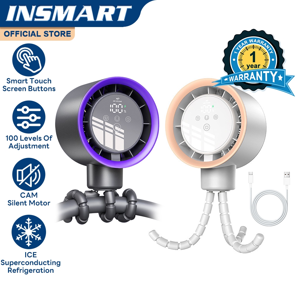 INSMART Kipas Octopus Kipas Desktop Osilasi Otomatis Cerdas 4000mAh Kipas Genggam Multifungsi