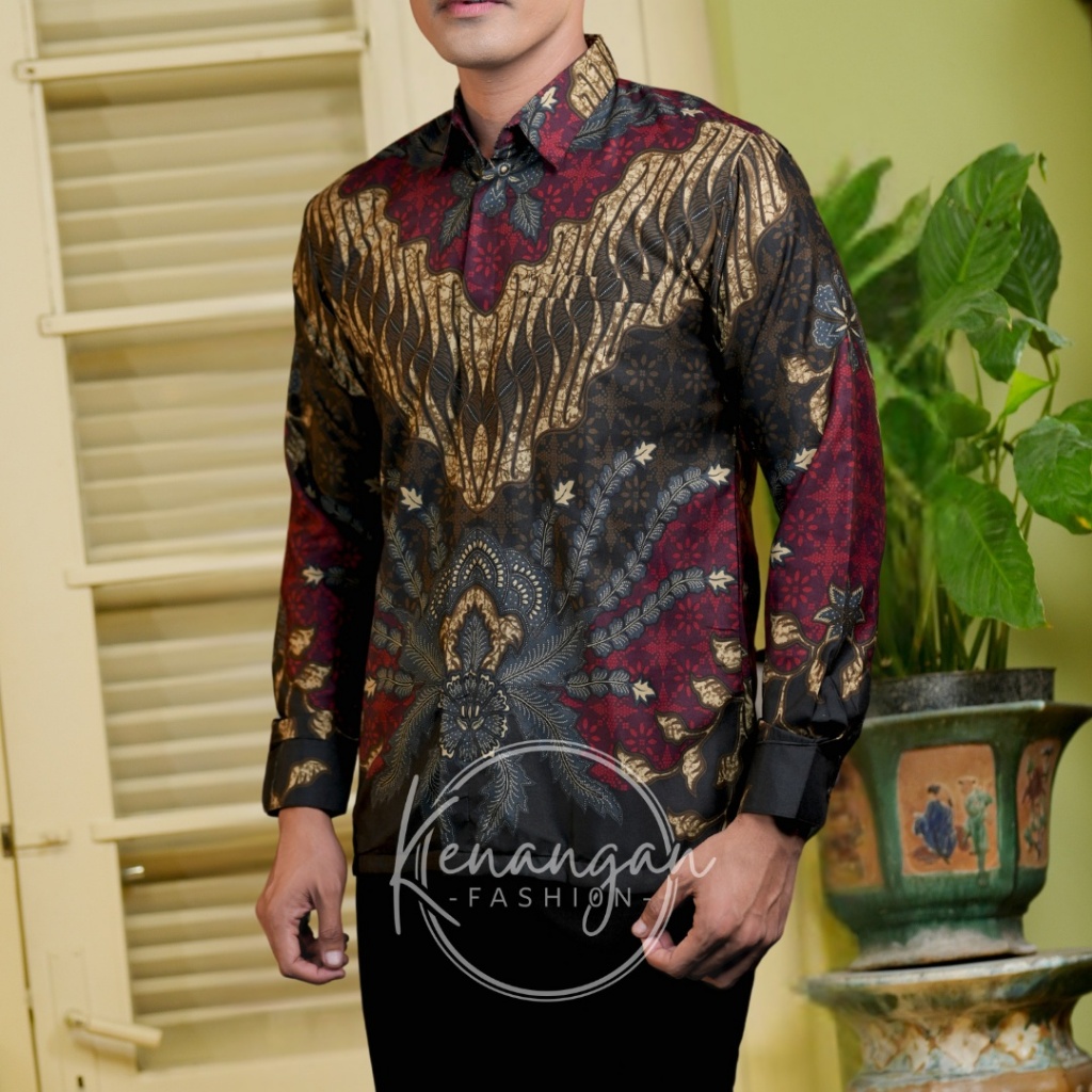 Batik Kenangan Fashion Motif Bimadana Pria Premium Slimfit Lengan Panjang Motif Elegan Kemeja Batik 