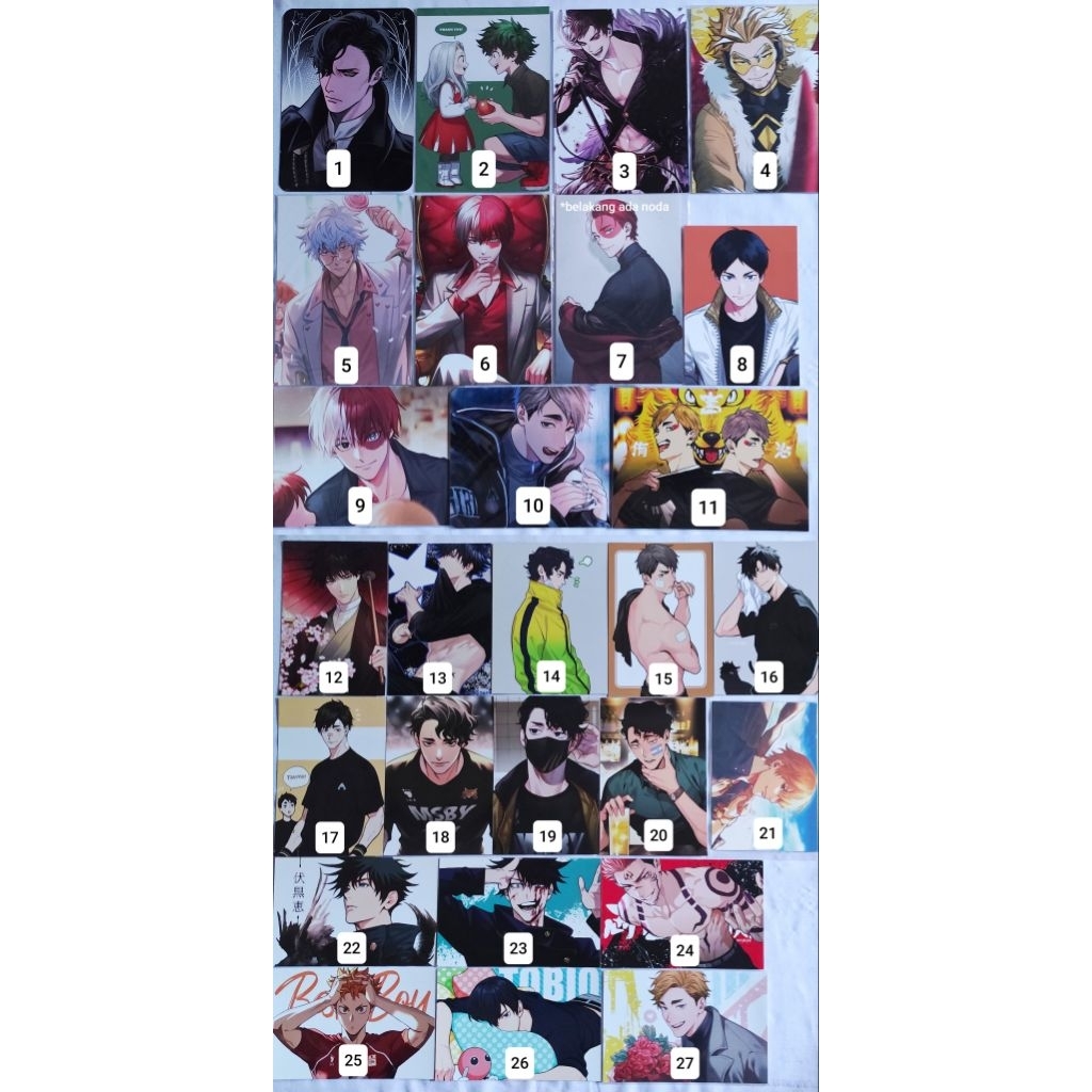 Postcard Onegingek Onegin ORV Genshin Haikyuu JJK