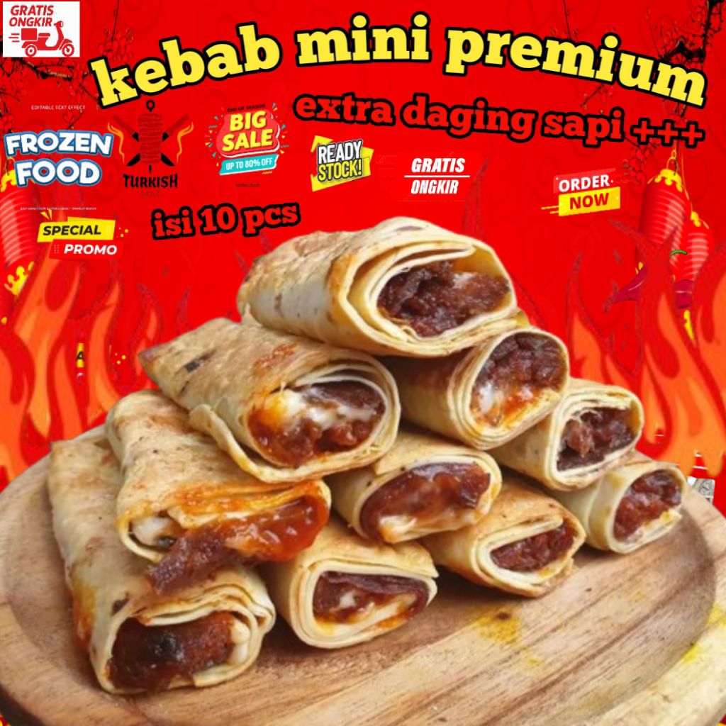 

kebab mini frozen premium extra full daging sapi pilihan cocok untuk mengganti sarapan dan sangat cocok dimakan saat bersama keluarga