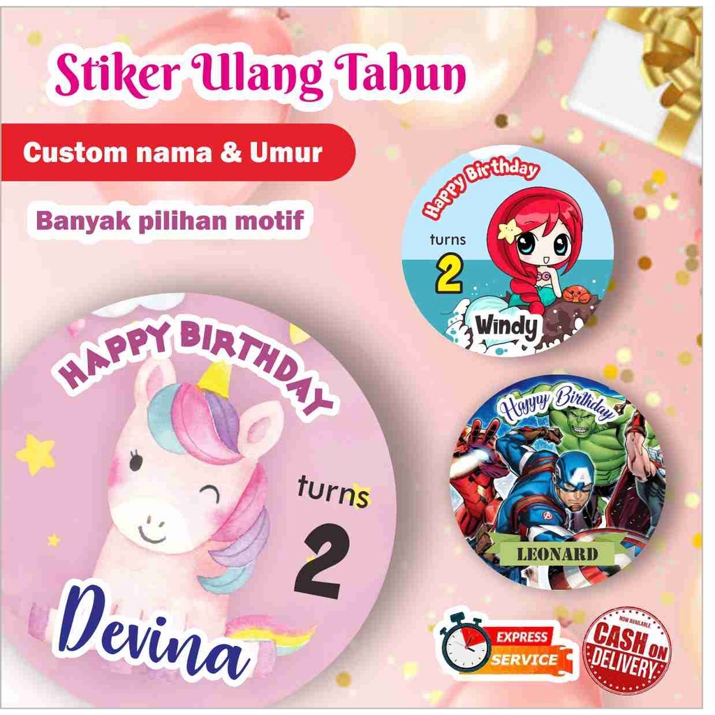 

[121 pcs] Stiker ulang tahun Cromo / Stiker Bday anak / Ulang tahun / Souvenir / Ultah