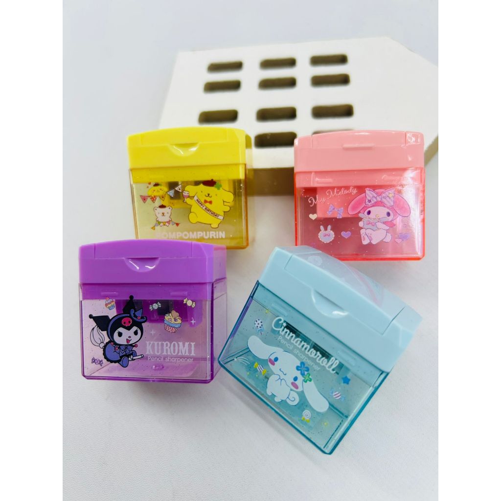 

Rautan Pensil Motif Kotak Karakter Sanrio Rautan Pensil Lubang Ganda Rautan Pensil Manual Stationery School