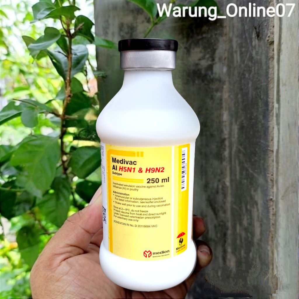 Vaksin Medivac AI H5N1 & H9N2 Hitam Dosis 250ml - Lebih Efektif Mencegah Penyakit Flu Burung Virus P