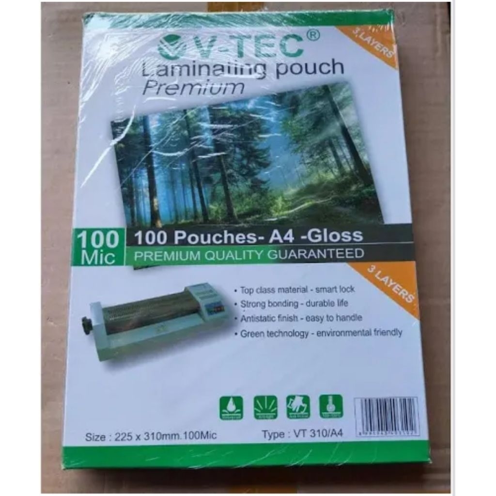 

Plastik Laminating Film A4 vtec Isi 100 Lembar Tebal 100 Mic