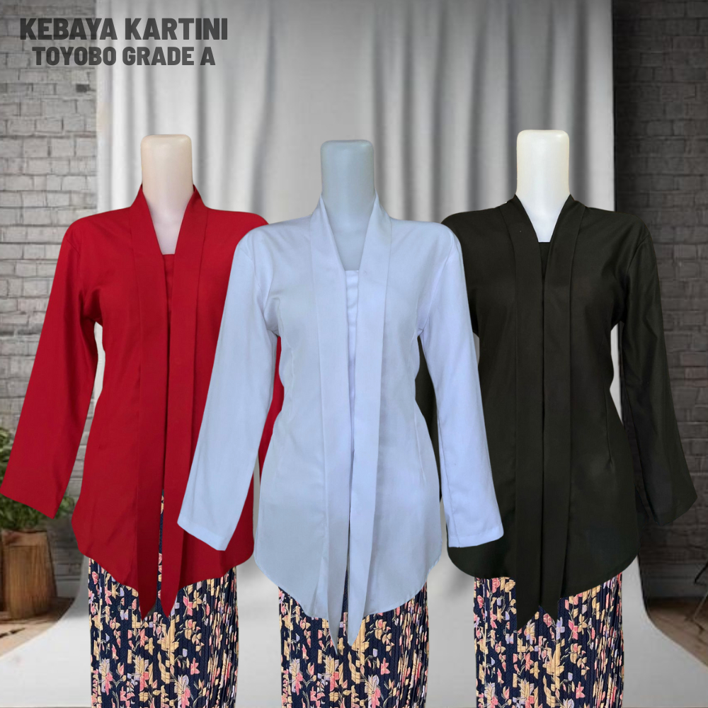 Kebaya Kartini Terbaru Toyobo Lengan Panjang Polos