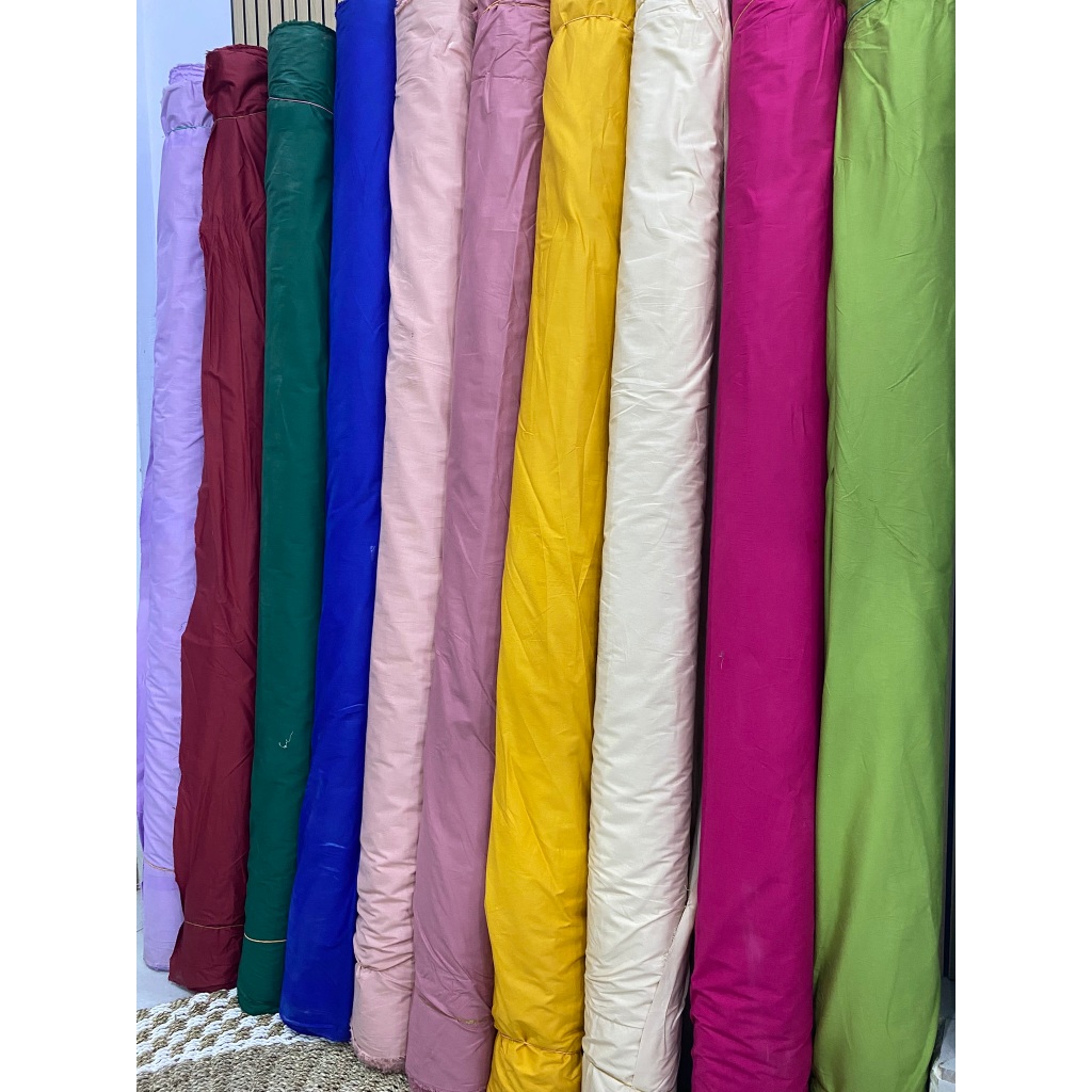 Katun Stretch Polos Premium (0.5m) | Kain Adem Lentur untuk Baju, Celana, Gamis & Seragam