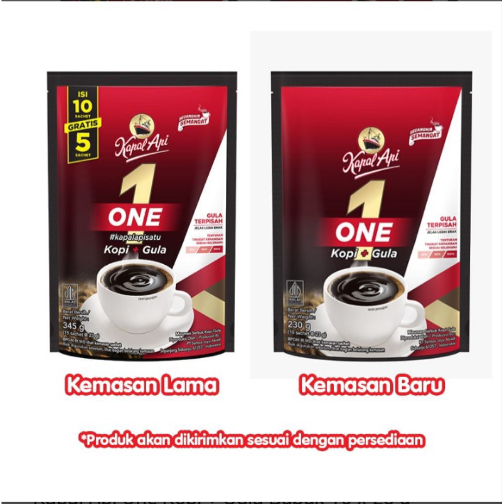 

KAPAL API ONE KOPI + GULA 10 X 23 GR