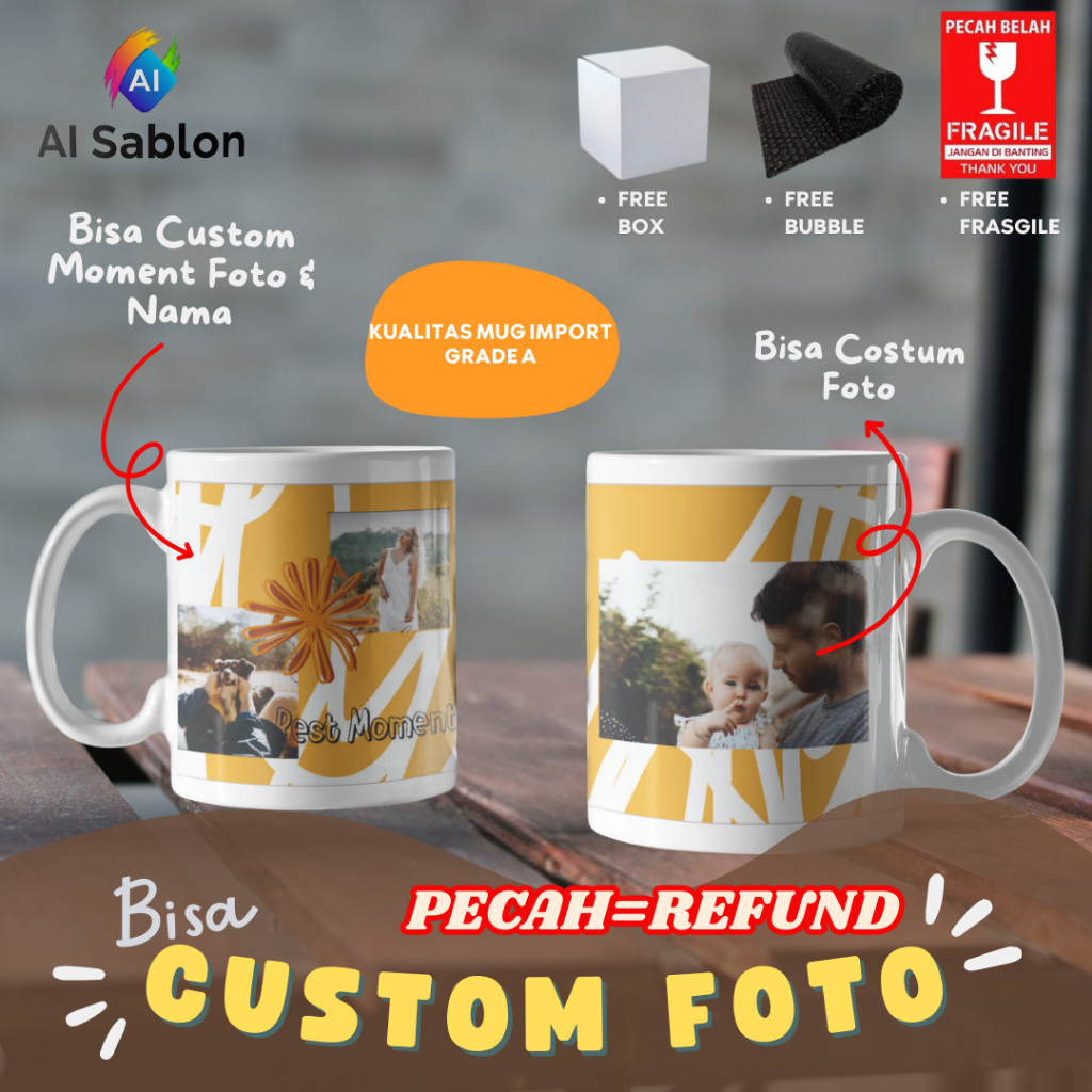 Mug Custom Foto Anak & Bayi – Desain Ceria Dream Big | Hadiah Spesial & Souvenir Unik