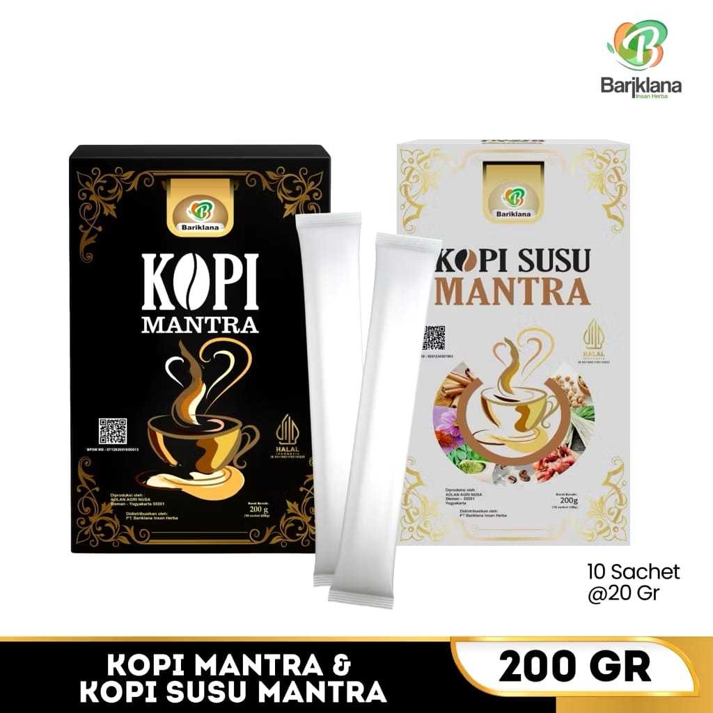 

Kopi Mantra Susu Etawa / Hitam - Kopi Herbal Halal BPOM | Energi & Stamina | ecer 1 SACHET 20gr