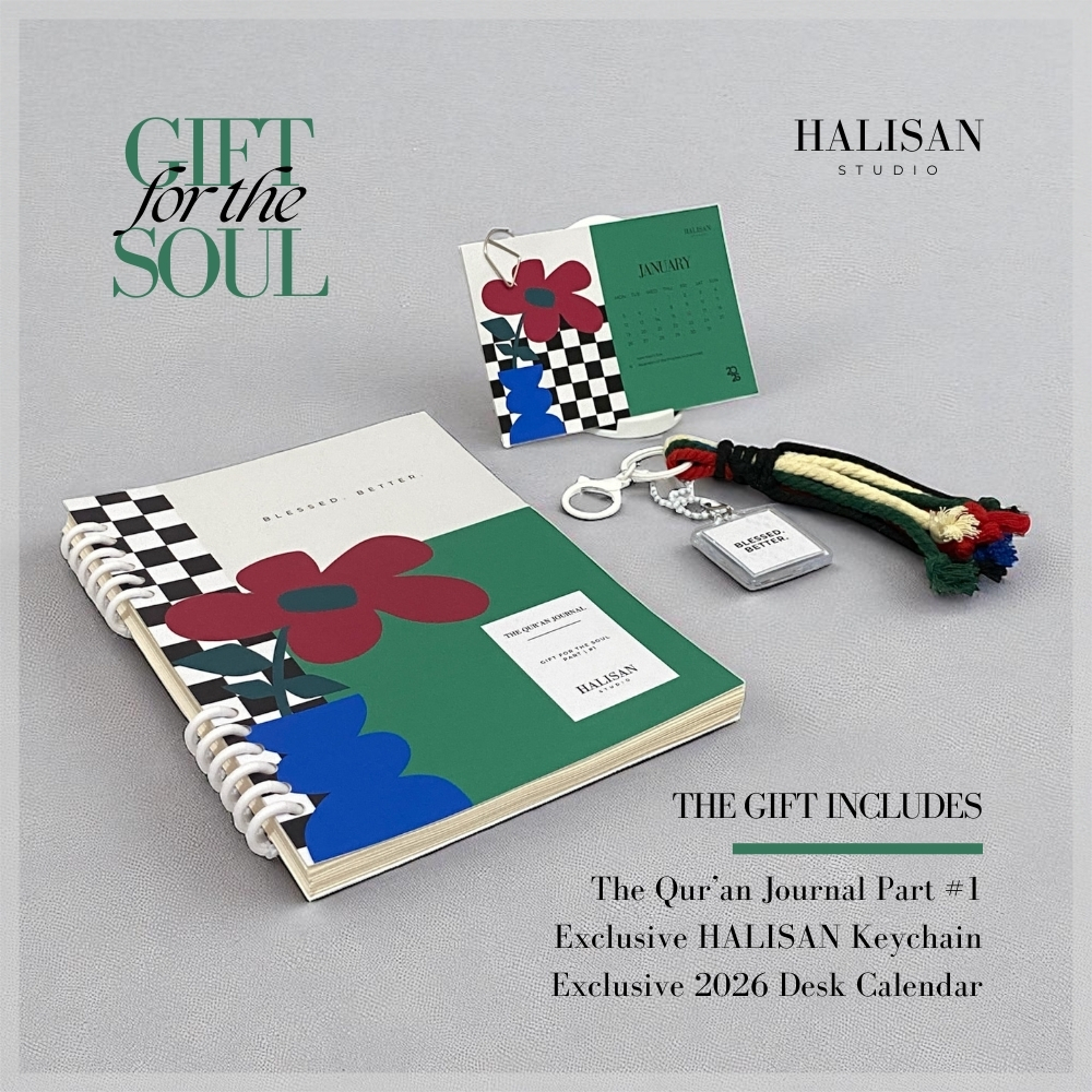 

GIFT FOR THE SOUL PART #1 [the Qur'an Journal + Exclusive Desk Calendar 2026 + Exclusive HALISAN Keychain]