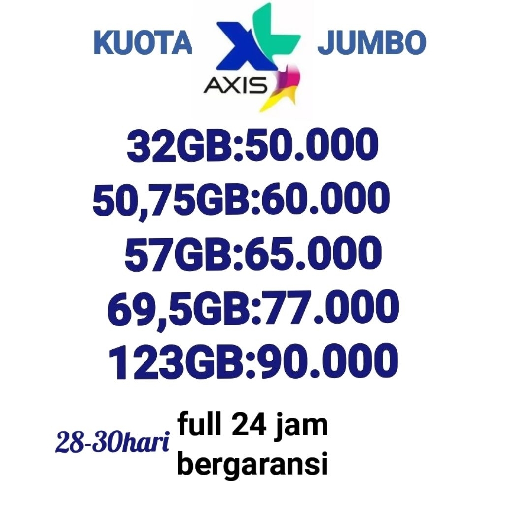 KUOTA XL DAN AXIS JUMBO MURAH