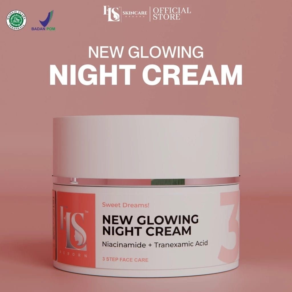 NEW NIGHT GLOWING BOOSTER LS SKINCARE CREAM PEMUTIH BPOM FORMULASI TERBARU