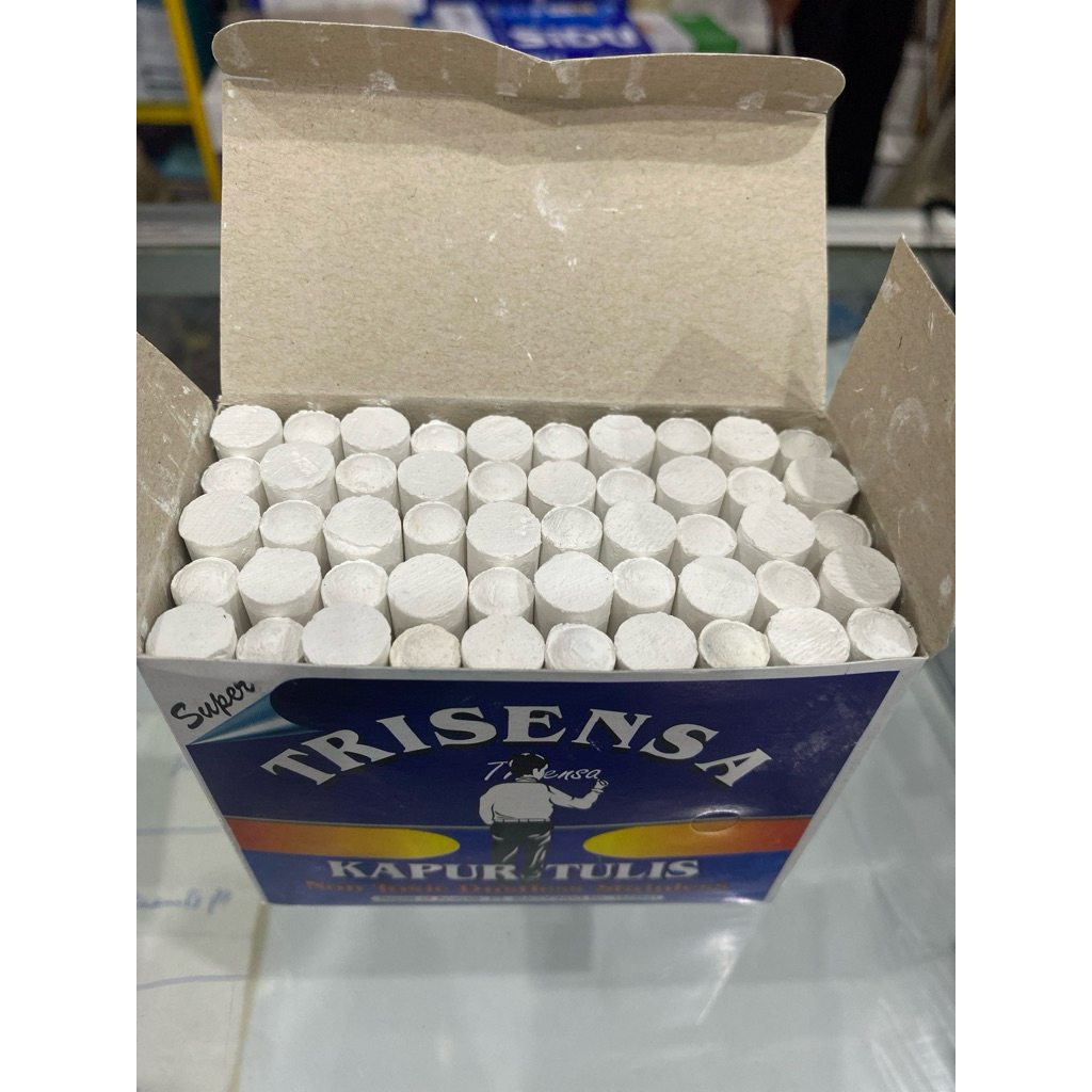 Kapur Papan Tulis Hitam / Kapur Putih Trisensa / Kapur Tulis Sekolah