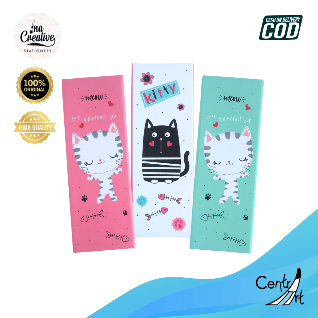 

Ina Creative kotak pensil hard cover magnetic pencil case motif lucu