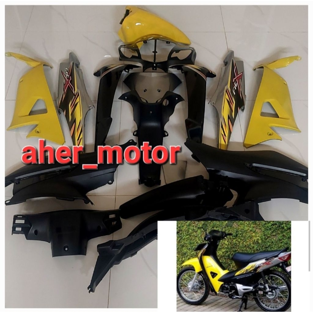 Full body kasar halus honda FIT X kuning silver