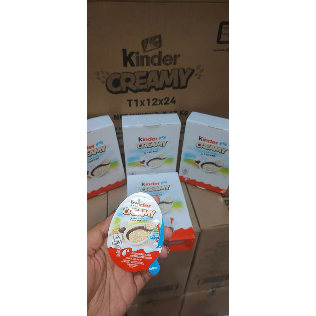 

KINDER CREAMY 1box isi 12pcs murah(EXP OKTOBER 2025)