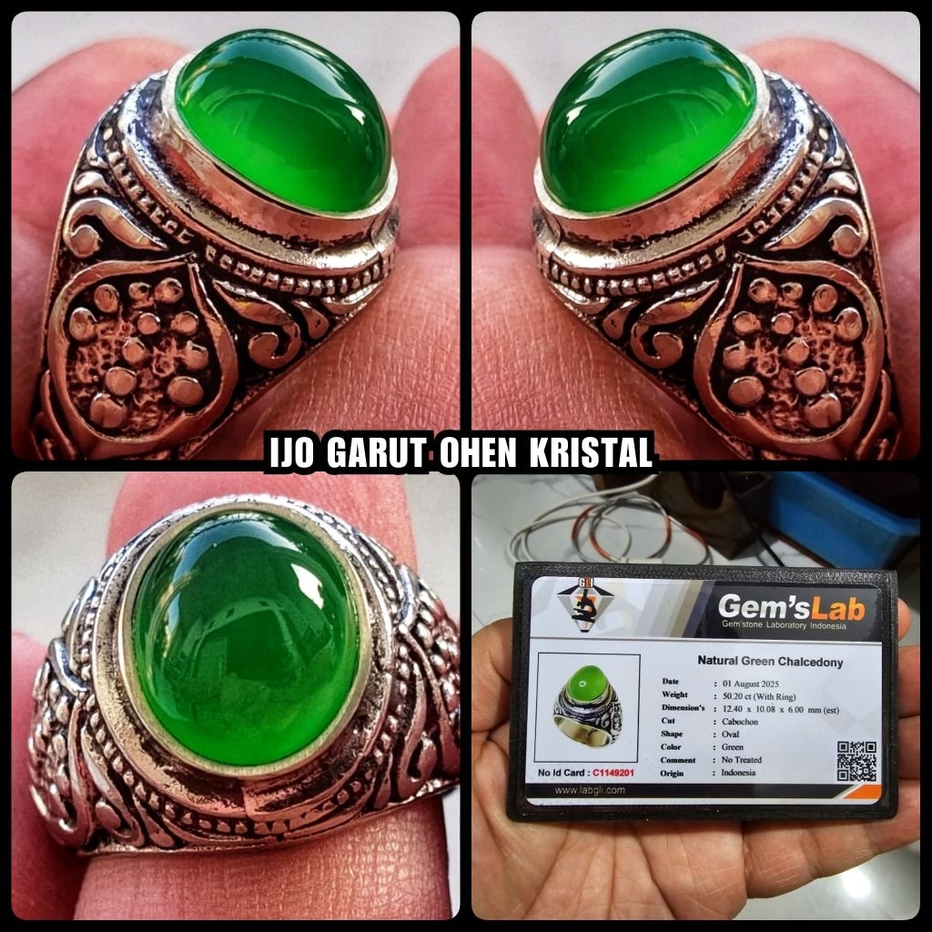 natural 100% ijo garut ohen super giwang kristal