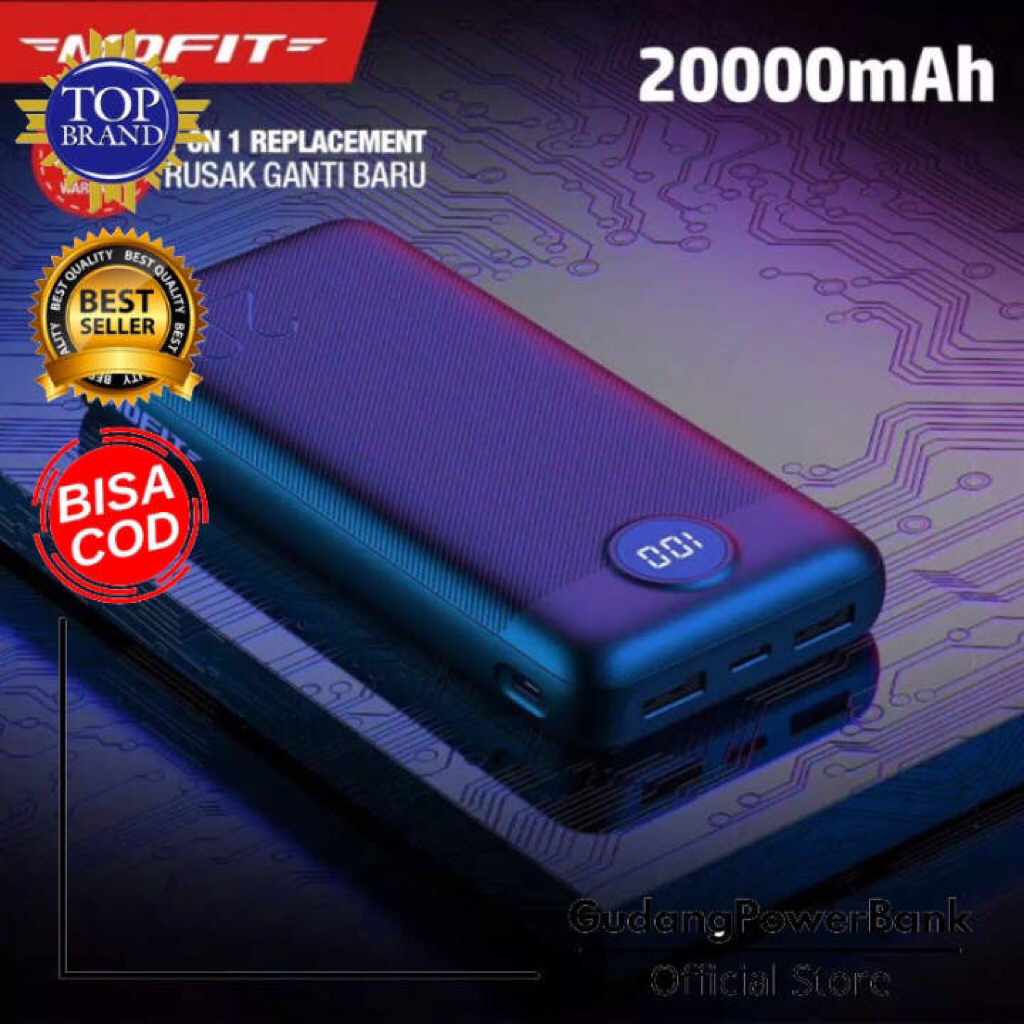 Mofit powerbank 20.000 mAh awet