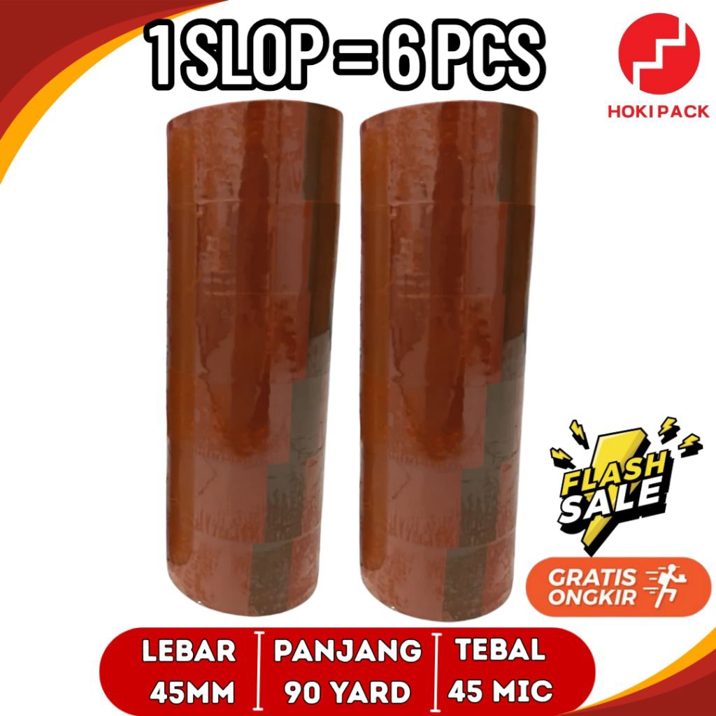 

Lakban Coklat 1 Slop Isi 6 Pcs 45mm x 90 Yard Packing Murah Grosir Tebal Kuat