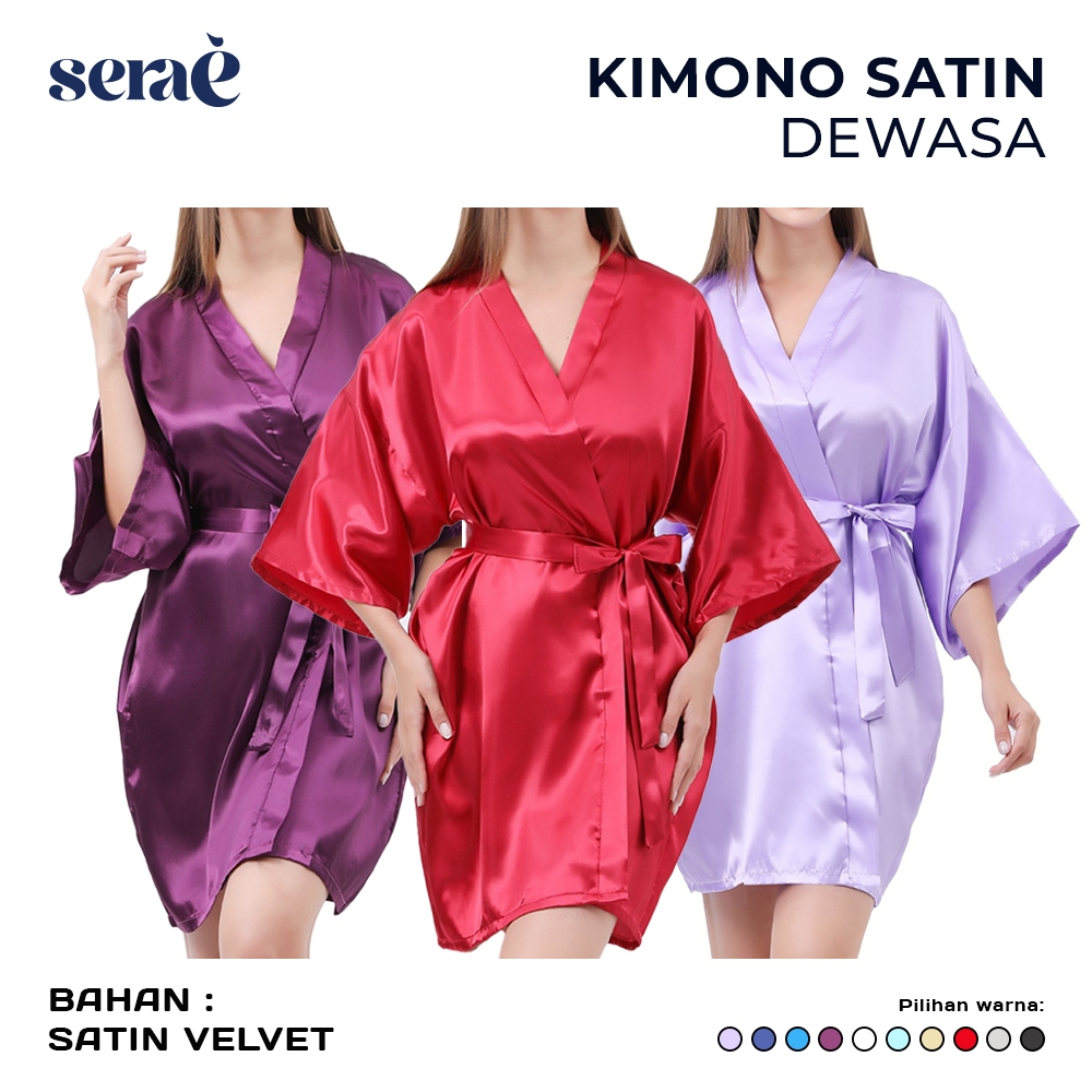 Baju Tidur Piyama Adem Bahan Satin / Kimono Satin Custom Bridesmaid Wedding