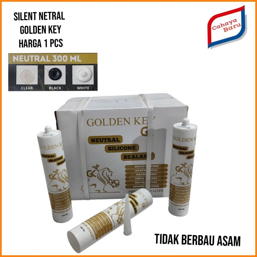 lem sealent netral golden key lem kaca lem silikon lem wallpanel lem pvc harga 1 pcs