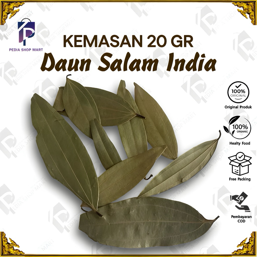 

Daun Salam India | Bay Leaves 20 Gr Aroma Unik & Harum