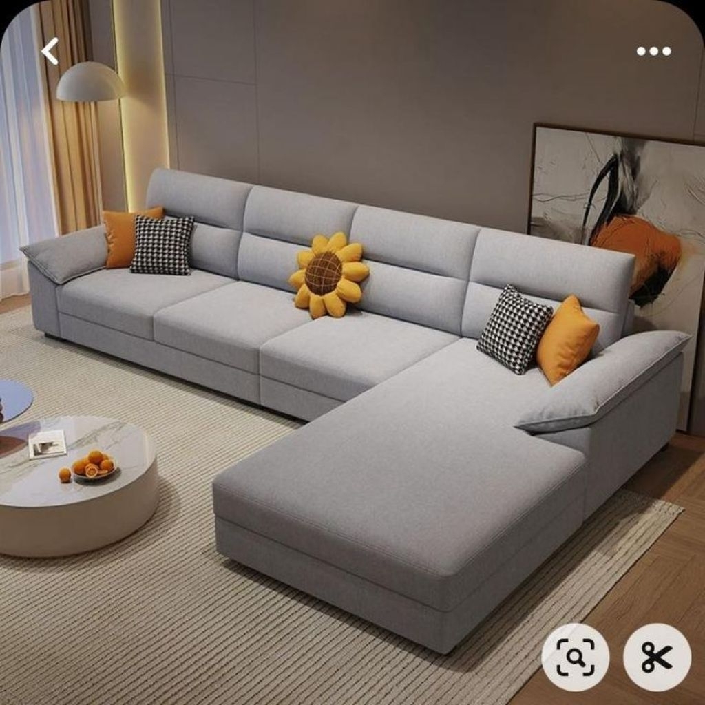 sofa L ruang tamu cantik, sofa ruang tamu minimalis modern