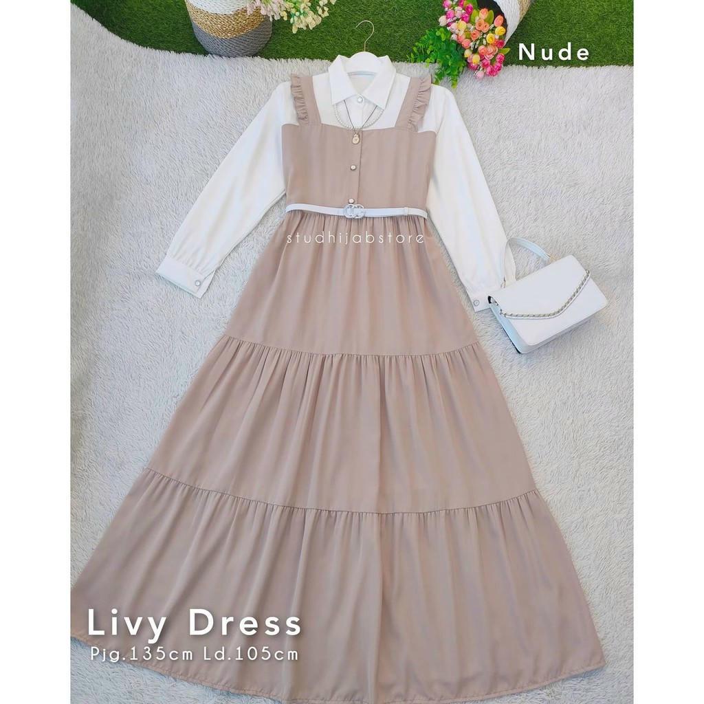 YUMNA Gamis Dress Livy Wanita Remaja Korean Style Kekinian
