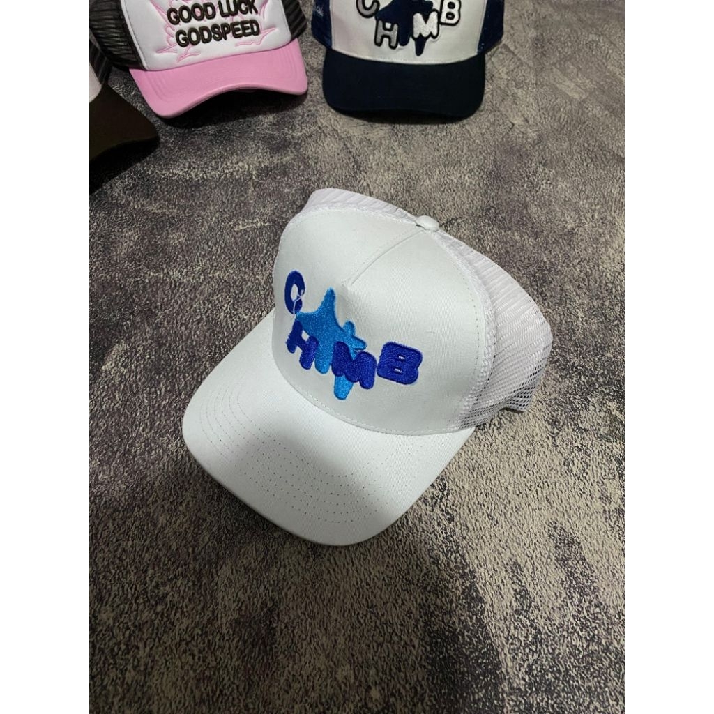 TRUCKER HAT CHMB WHITE TOPI CHAMBREDELAVAIN PUTIH