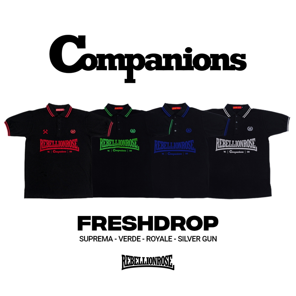 READY STOCK - POLO SHIRT - Rebellion Rose Original COMPANIONS SUPREMA VERDE SILVER ROYALE