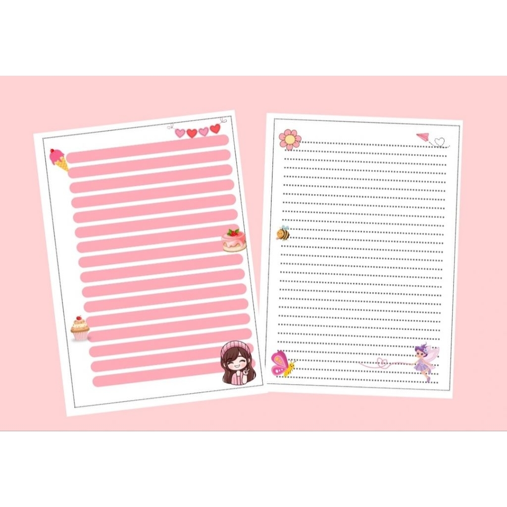 

Isi Binder Pink White A5 80gsm 20 rings isi 30 Belakang Polos