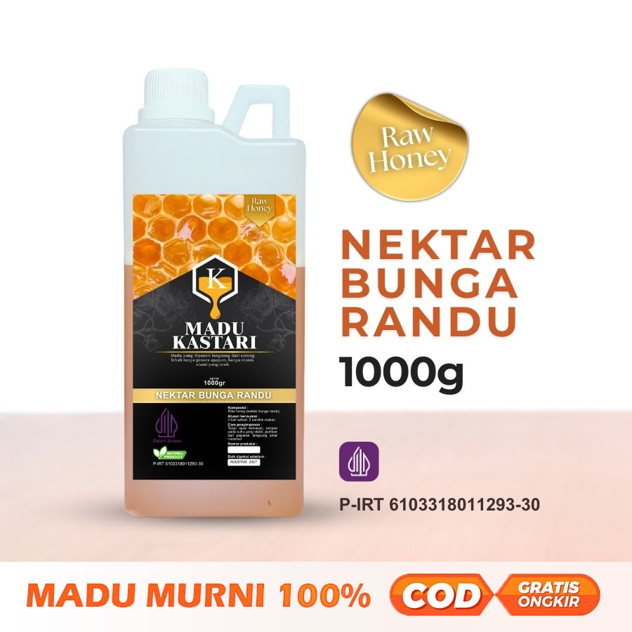 

Madu Kastari Murni Asli Nektar Randu Premium 1kg 100% Alami Pure Raw Honey (BISA COD)
