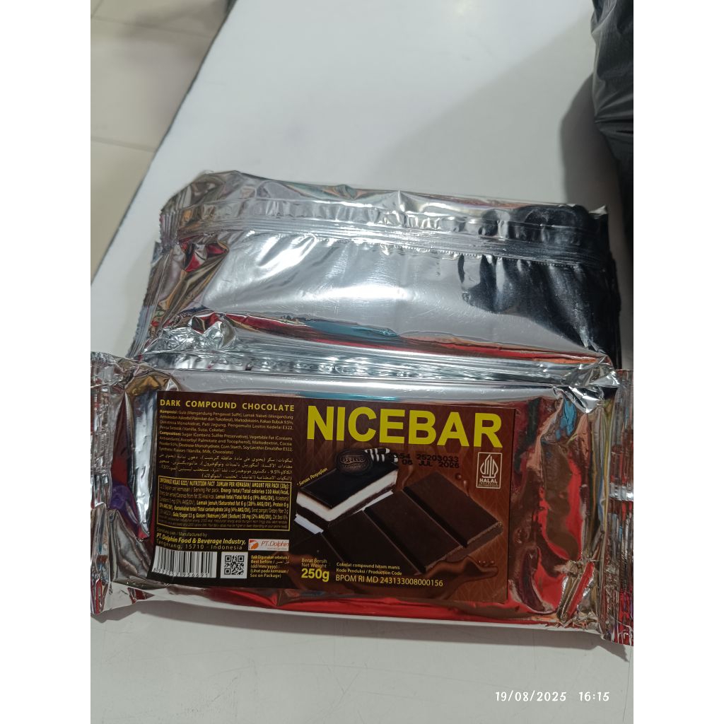 

Nice Bar 250 Cokelat Batang / Compoud