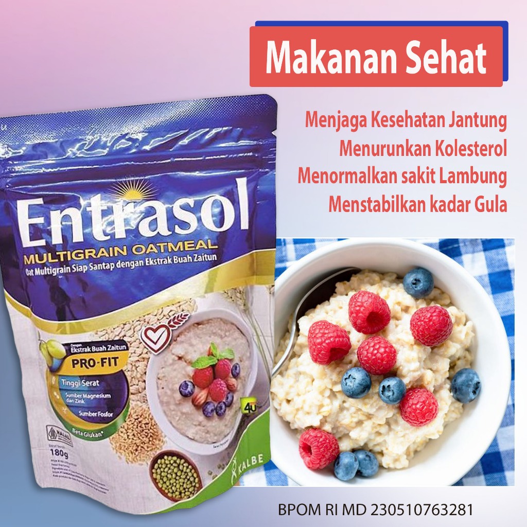 

TERLARIS Makanan Kesehatan jantung Merawat Kesehatan sakit jantung Menurunkan Kolesterol Menstabilkan Kadar Gula Darah Diabetes Menormalkan Menenangkan Sakit Lambung sakit mag Mermasalah Makan Makanan yang Sehat Badan pun ikut Sehat ~ Entrasol Oatmeal