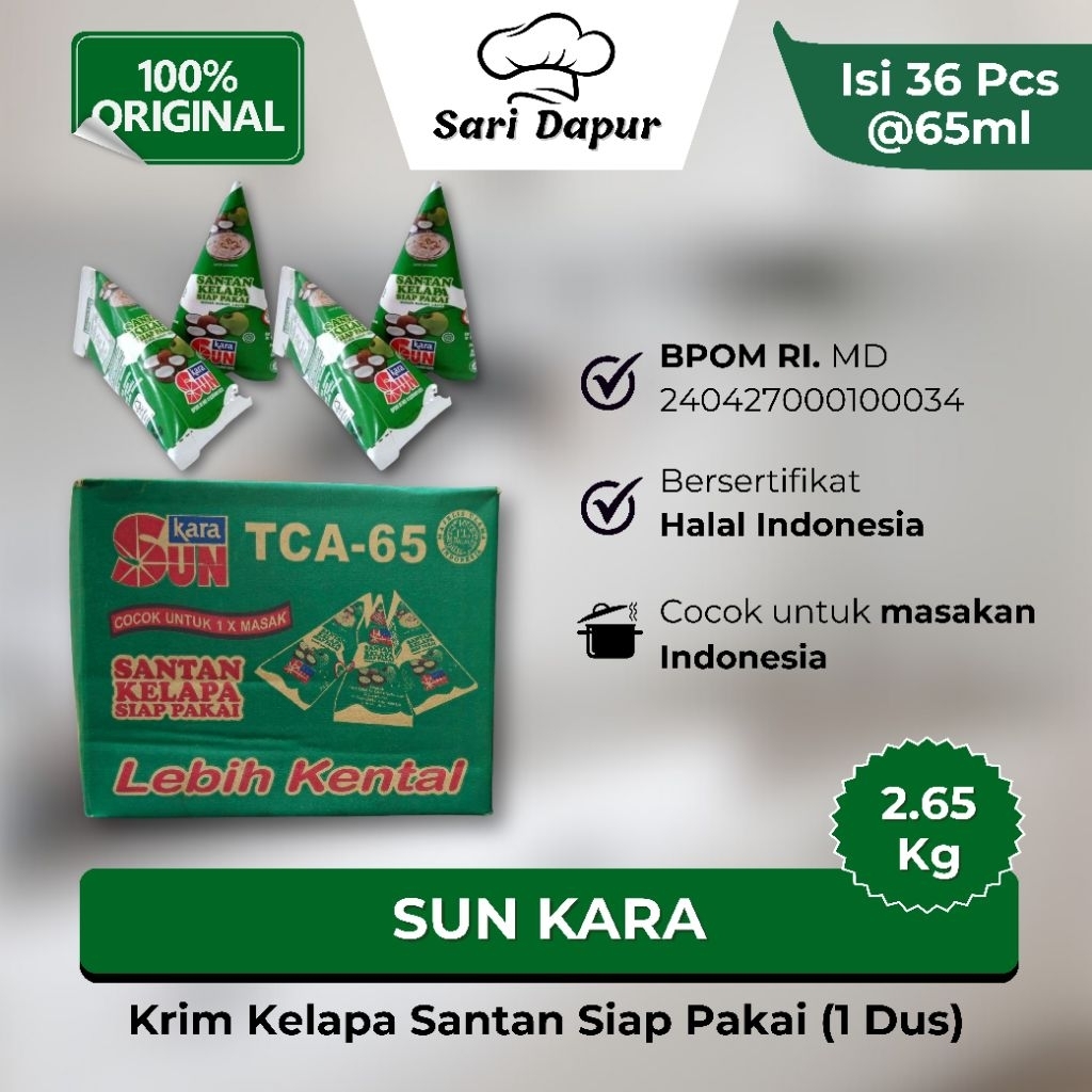 

SUN KARA Krim Kelapa Santan Siap Pakai 1 Dus (36 Pcs x @65ml)
