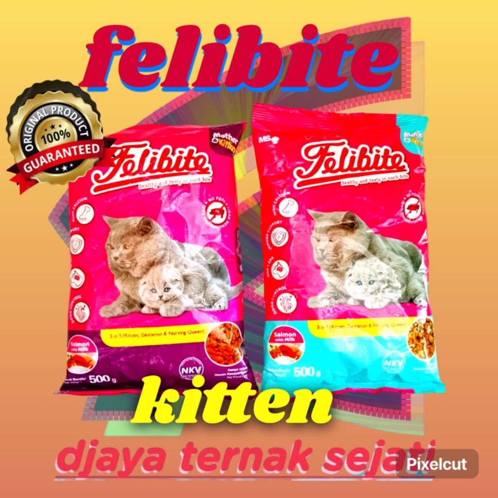 Makanan Kucing Felibite Mother & Kitten 500Gr INSTAN Pakan Kucing Felibite kiten fress pack