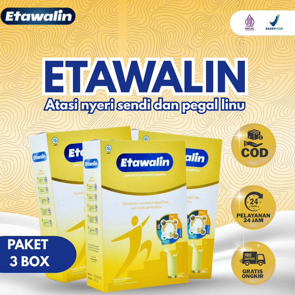 

ETAWALIN ORIGINAL - SUSU SEHAT MENGATASI ASAM URAT NYERI SENDI DAN TULANG ( PAKET 3 BOX )