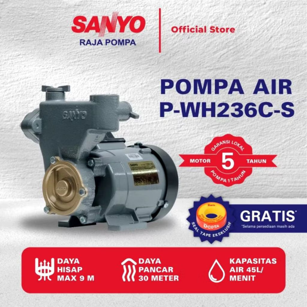 Mesin Pompa Air Sumur SANYO P-WH236C Non Otomatis