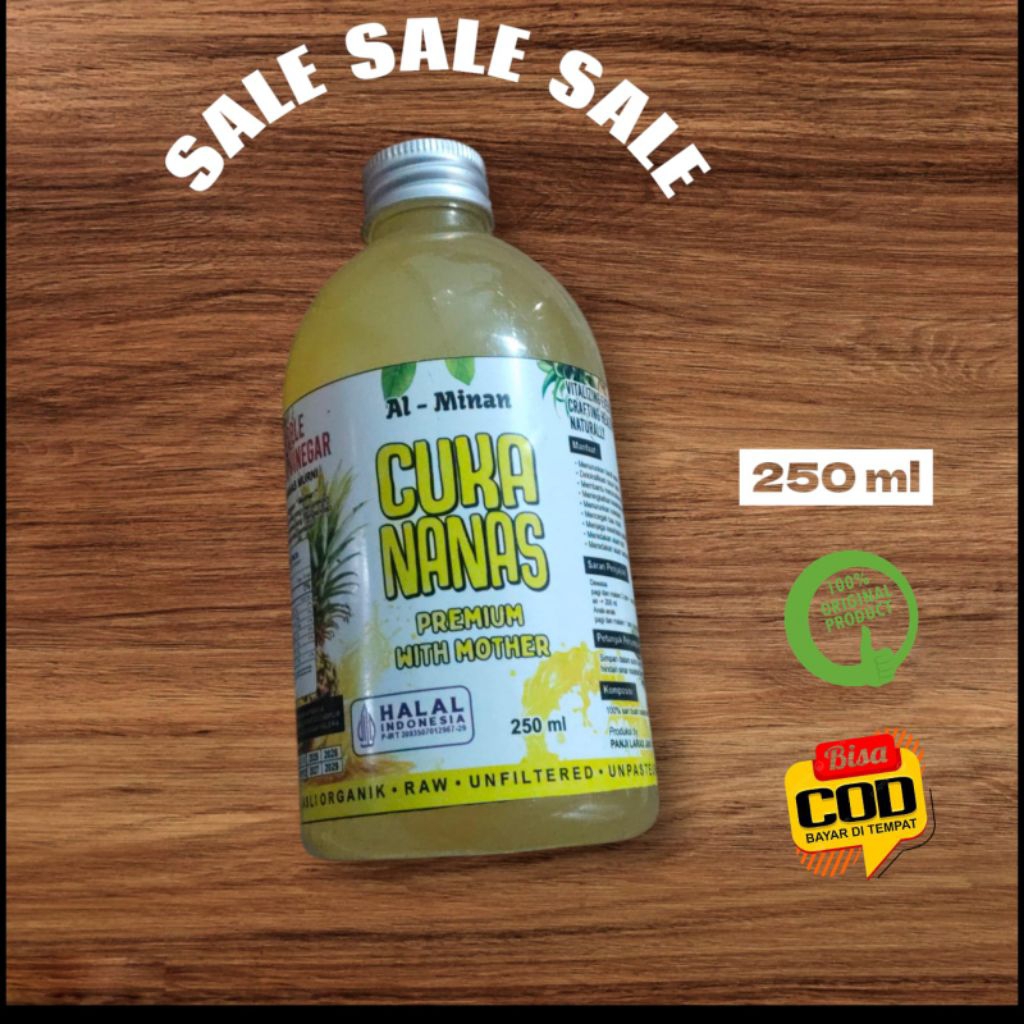 

CUKA NANAS PREMIUM ORGANIK WITH MOTHER 250ML PINEAPPLE CIDER VINERGAR-AL MINAN