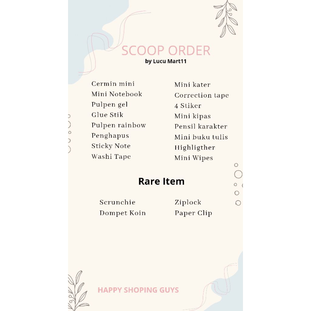 

Scoop Order Mix Peralatan Sekolah, Ngampus, kerja//Aesthetic by LucuMart